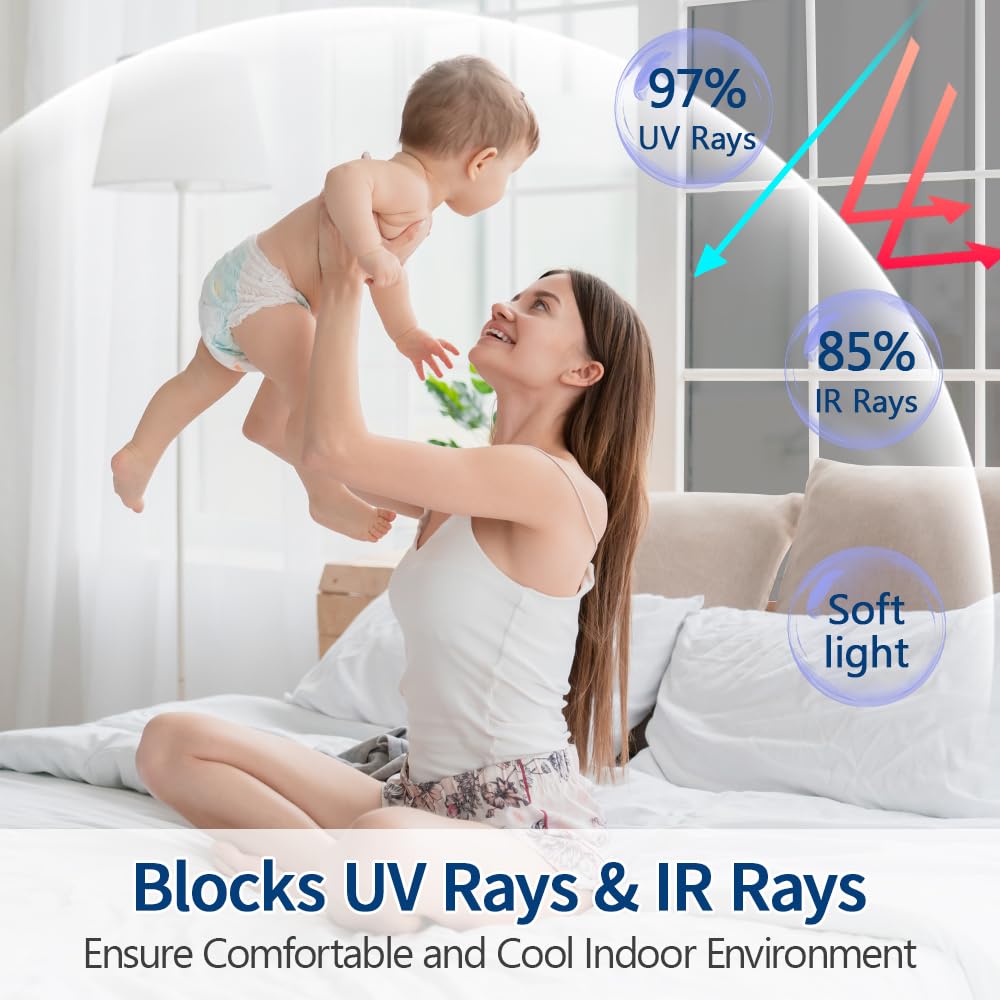 Niviy Spiegelfolie Fensterfolie Bickdicht Tageszeit Sichtschutz von außen 105x400cm Selbstklebend ohne Rückstände UV-Schutz und Hitzeschutz Sonnenschutz Folie für Wohnung und Büro Silber