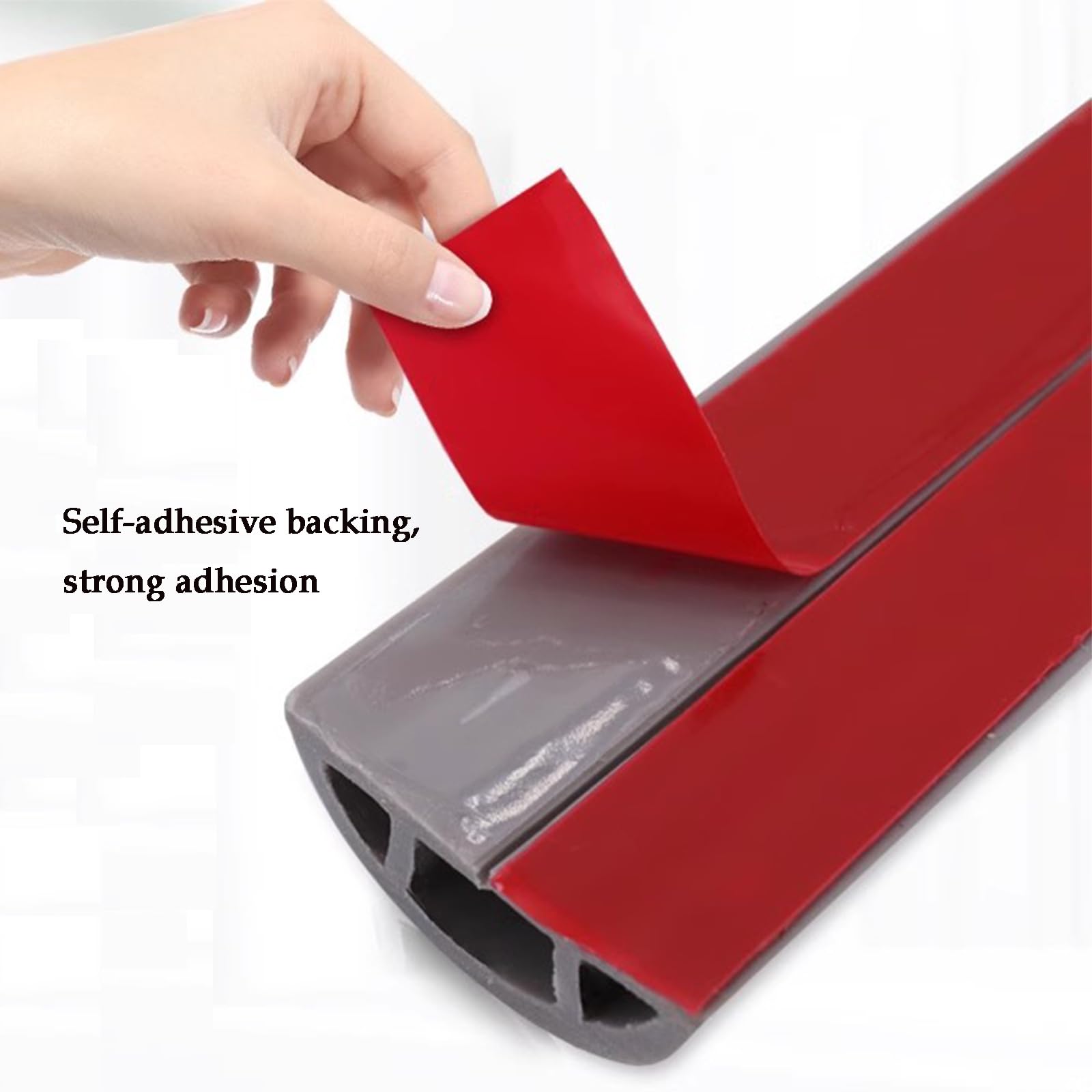 Canalina passacavi autoadesiva, canalina semicircolare da pavimento, 1 m multicolore (rosso)(White)