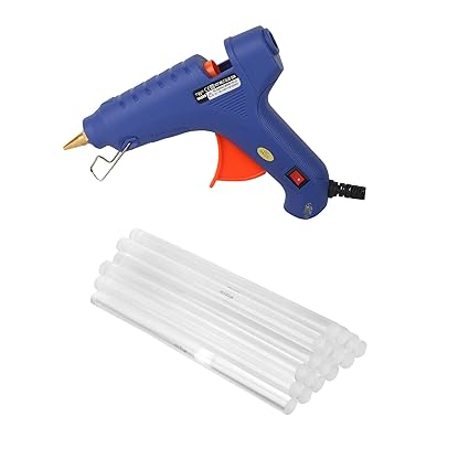 W WADRO Fiber 80W 80 Watt Gun for DIY & Craft Work with 17 Glue Sticks (Blue)