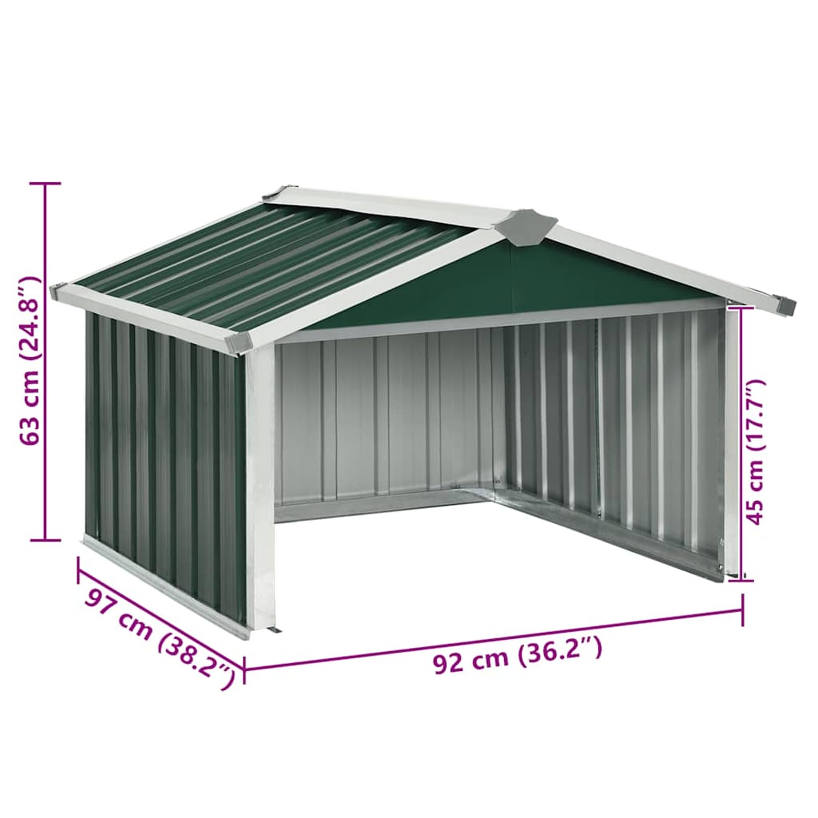 Gecheer Rasenroboter-Garage, verzinkter Stahl, wettergeschützter Aufbewahrungsschuppen für Rasenmäher-Roboter, 92x97x63 cm, für Garten und Rasenpflege