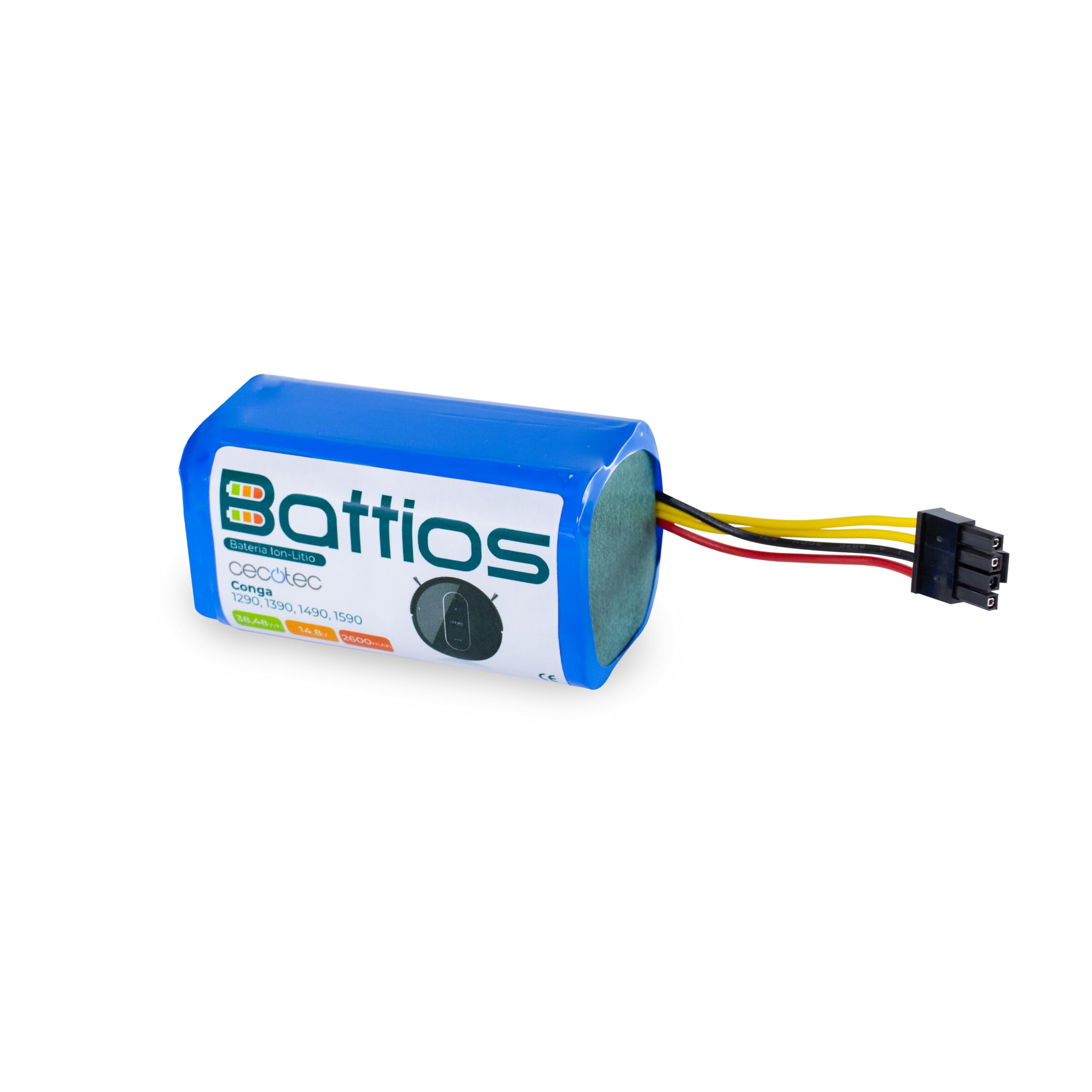 MIRTUX Batterie Conga 1090, 1099, 1190, 1790, 1990 et 2290 Ultra. Remplacement 14,8 V 2 600 mAh Li-ion. Remplacement au lithium rechargeable, compatible avec Cecotec Conga MIRTUX Batterie Conga 1090, 1099, 1190, 1790, 1990 et 2290 Ultra. Remplacement 14,8 V 2 600 mAh Li-ion. Remplacement au lithium rechargeable, compatible avec Cecotec Conga