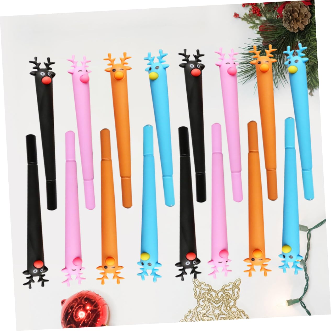 DOITOOL 32 Piezas Bolígrafos de Tinta Azul con Diseño de Bolígrafos de Bola para Estudiantes y Oficina Colores Negro Marrón Azul y Rosa Paquete de Regalo