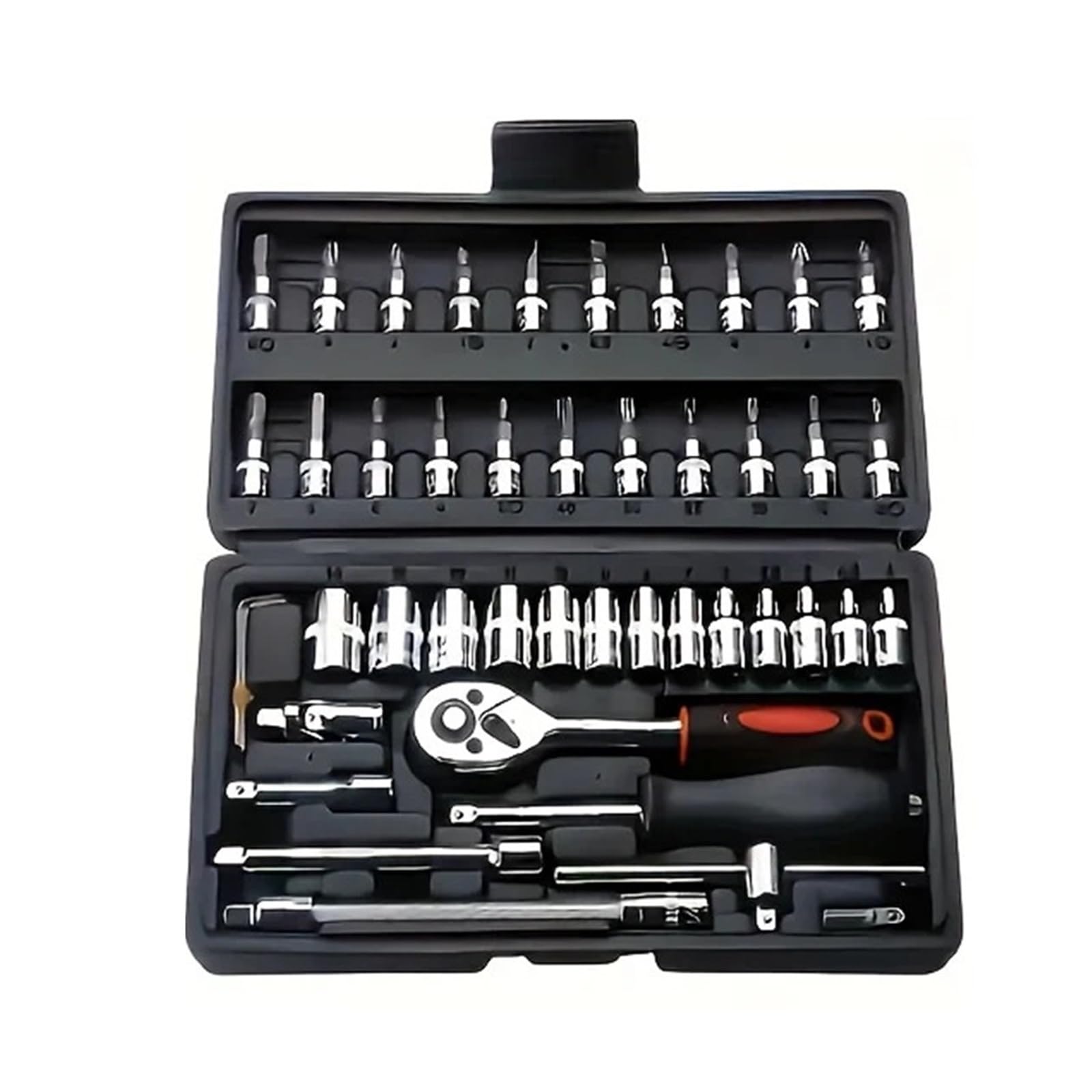 Khfgdhg 46Pcs 150/ Mechanical Repair Tool Set Multifunctional With Socket Wrench And Ratchet Set Auto Repair Mechanical Toolkit(46Pcs)