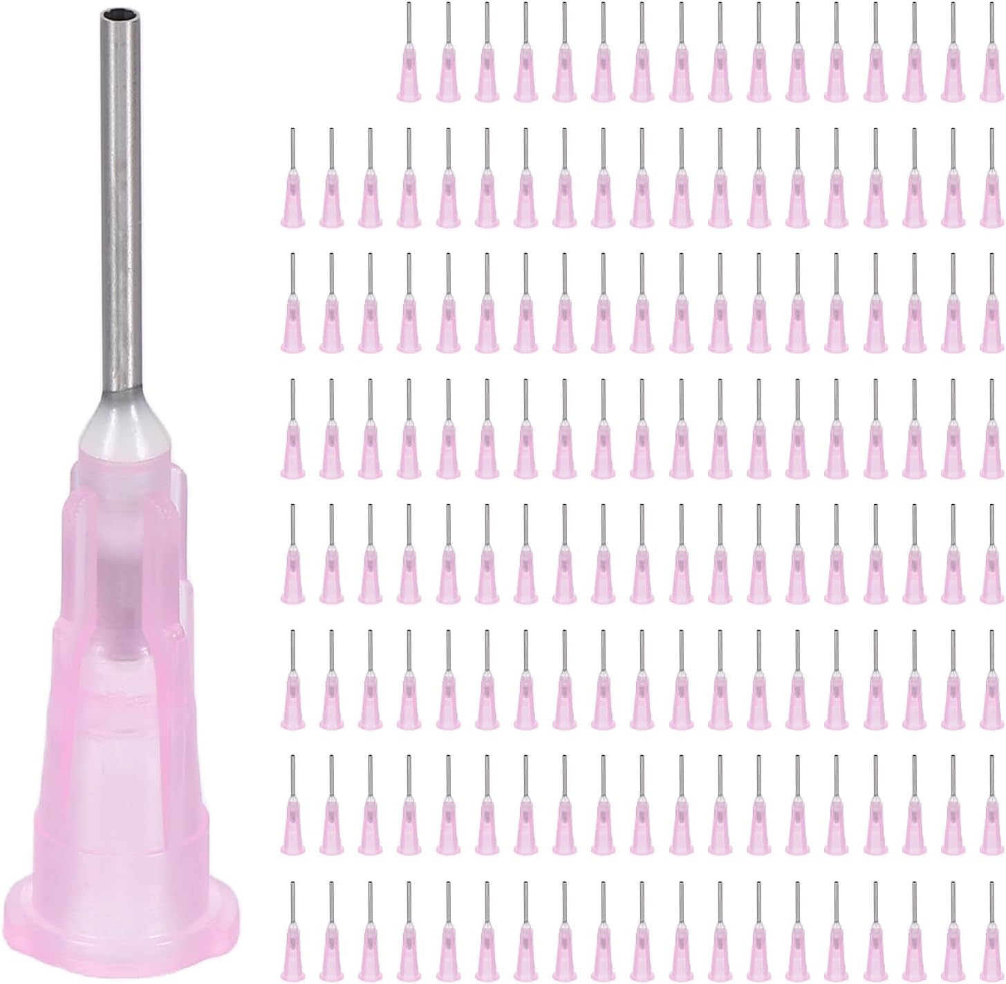 uxcell Blunt Tip Dispensing Needles, 150 Pcs 0.5 Inch 18G Glue Dispensing Stainless Steel Needle Tip Liquid Dispenser for Industrial Oil or Glue Applicator, Pink