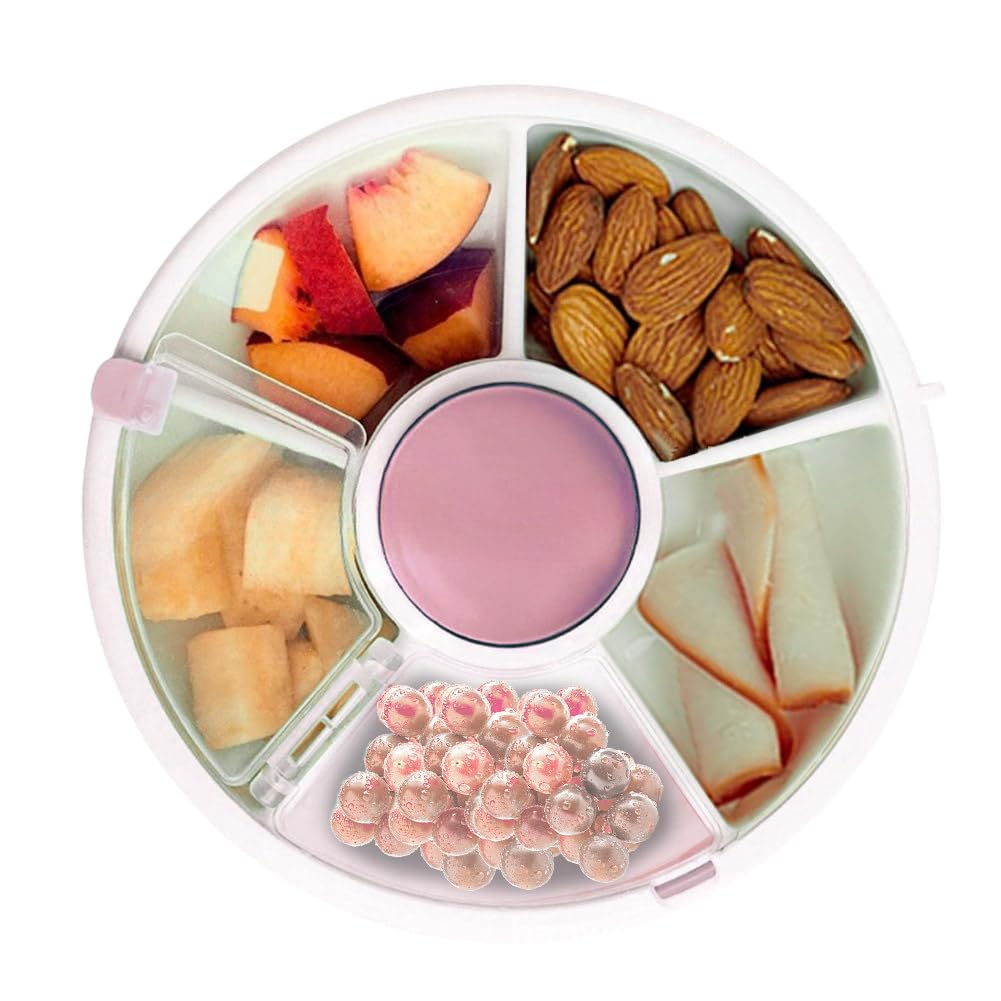 Snack Spinner - Petit organisateur de fruits et de bonbons portable pour enfants - Organisateur de collations pour enfants (rose)