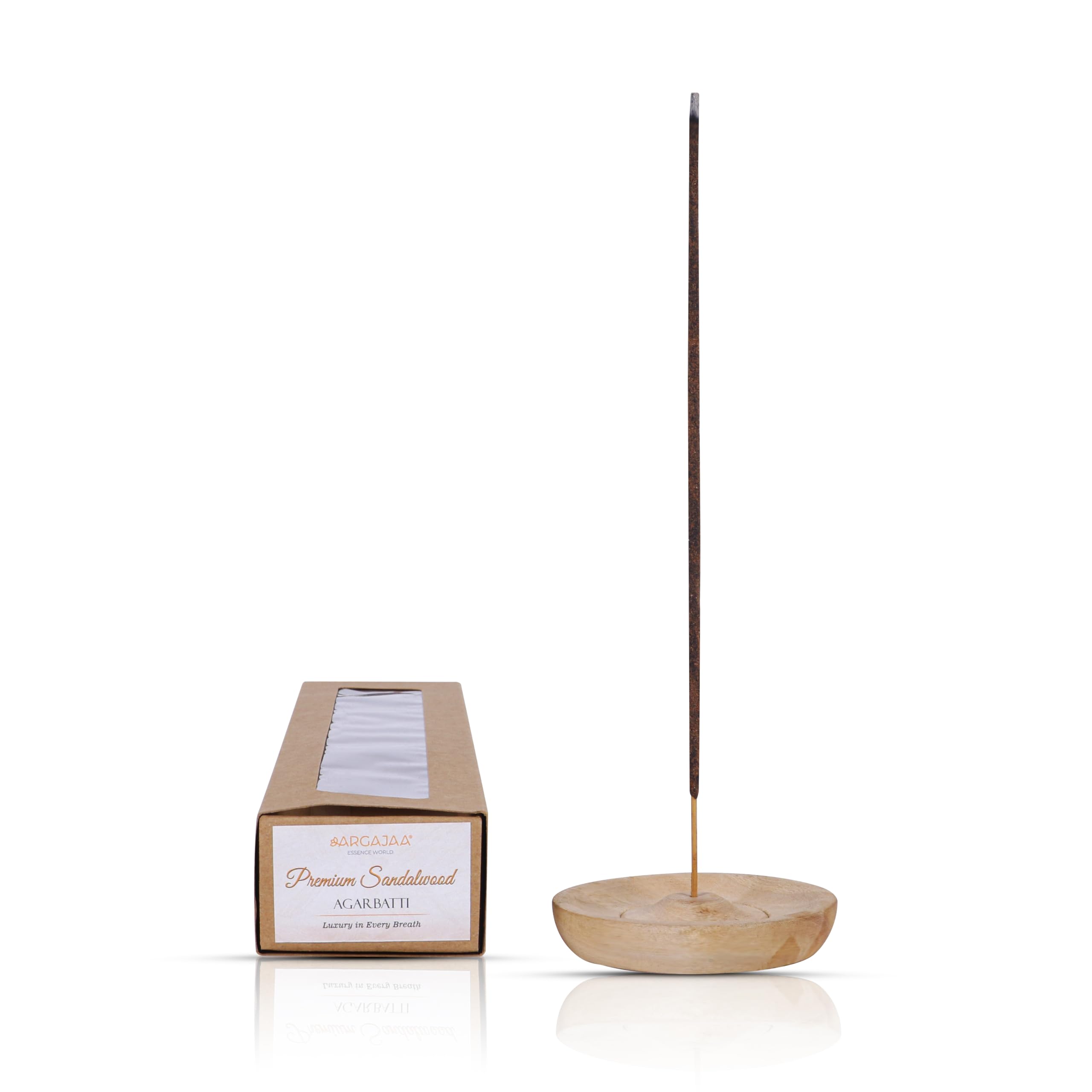 Argajaa Essence World Premium Sandalwood Incense Sticks-Pack of 20 | 100% Natural, Organic and Charcoal Free | Long Lasting Chandan Agarbatti for Home, Temple, Pooja, Arti, Meditation & Yoga & Office
