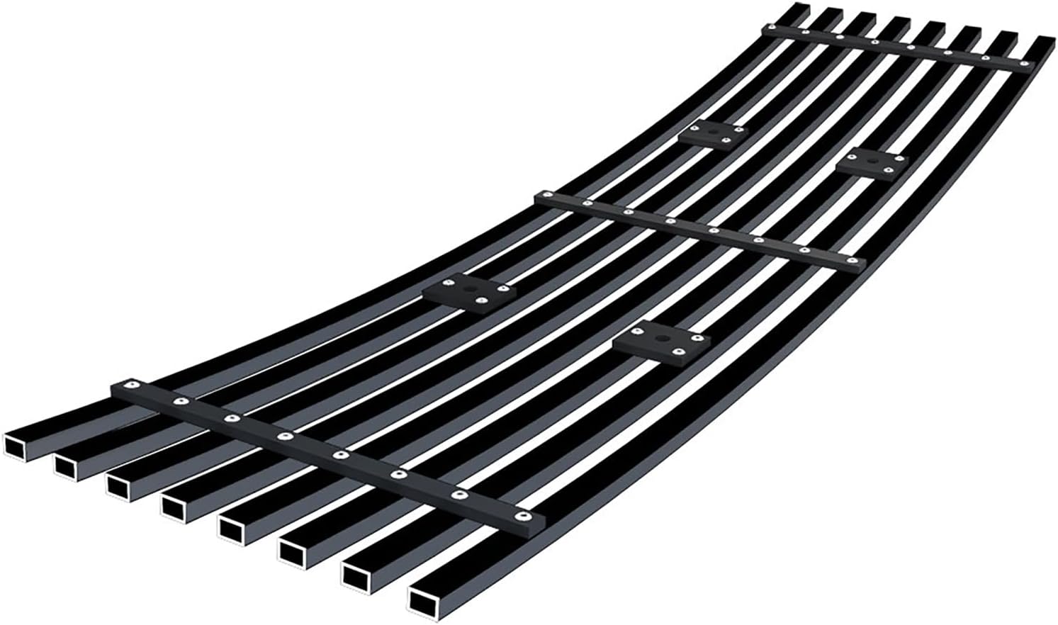 APS Compatible with Ford F-150 2015-2017 Lower Bumper Stainless Steel Black 8x6 Horizontal Billet Front Grill Grille Insert F66313J