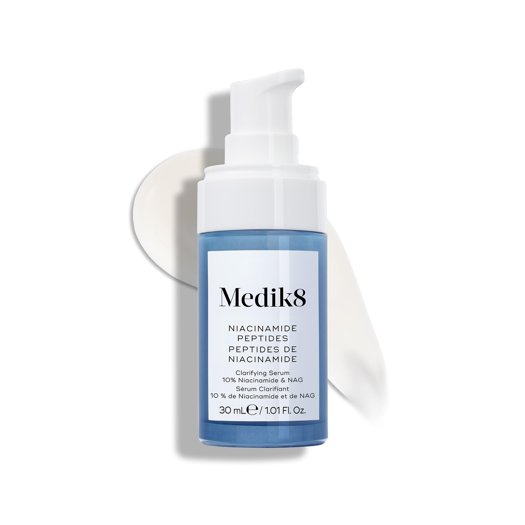 Medik8 Niacinamide Peptides, Verfeinerndes 10% Niacinamid-Serum - 30 ml | Ausgleichend & porenverfeinernd mit Peptiden & NAG – glatterer Teint und Hauttextur, für die Hautbarriere, gegen Unreinheiten