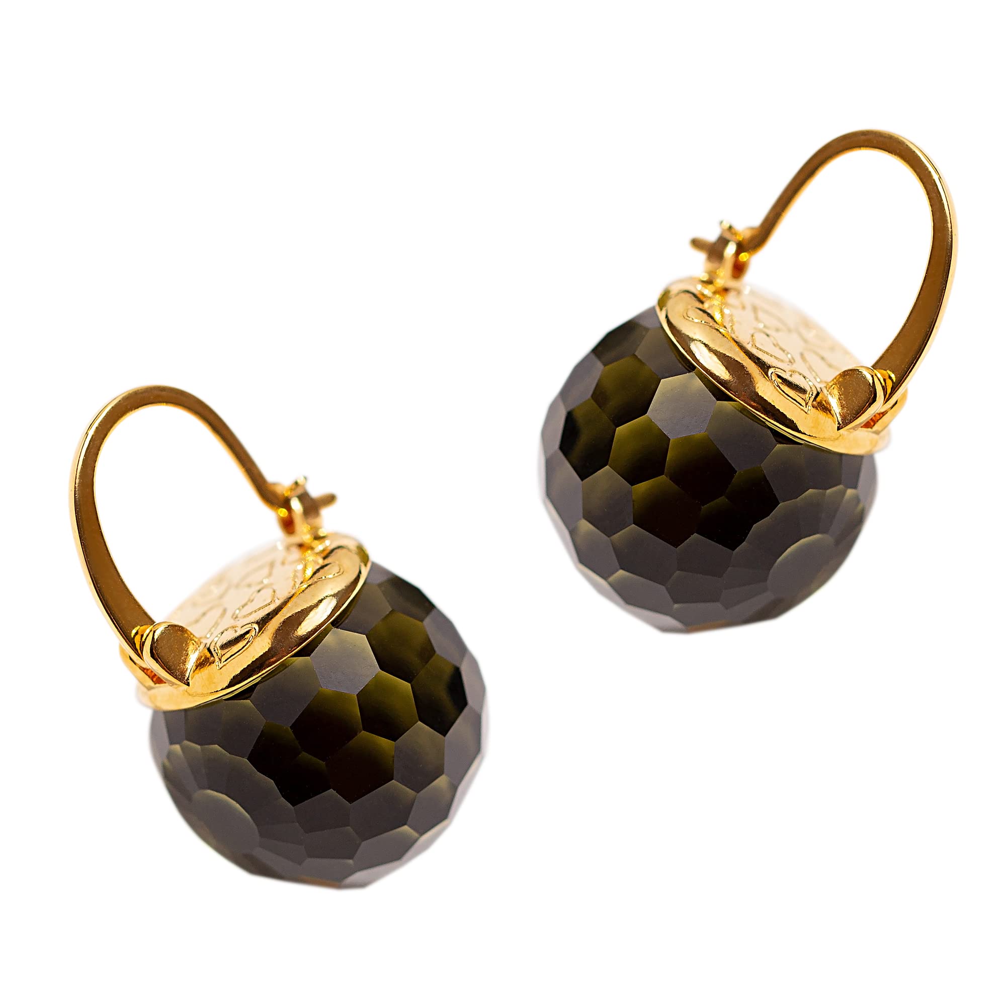 Crystal Earrings for Women, Sparkly Austrian Crystal Disco Ball Earrings, 18K Gold Plated Post Drop Earrings with Colorful Spheres, Hypoallergenic &amp; Lightweight, Ideal Gift for Her