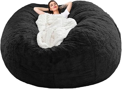 Halatua Funda de sofá para puf (negro, 7 pies (D180 x 35.4in)