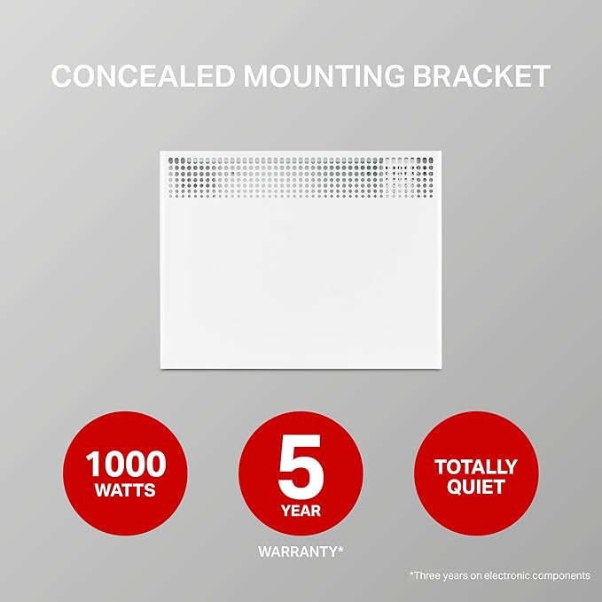 Calefactor Eléctrico de Pared Convector 1000W 240V Silencioso miniatura 5