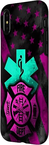 Miniatura 8 de Funda para iPhone 11 EMT EMS Firefighter Pink Turquoise Fire Rescue American Flag