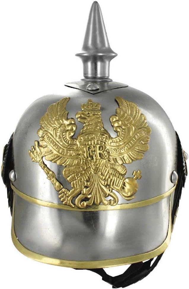 AnNafi® German Pickelhaube Military Helmet |Steel Imperial Prussian Officer Spiked | WWI & WWII Helmets Replica