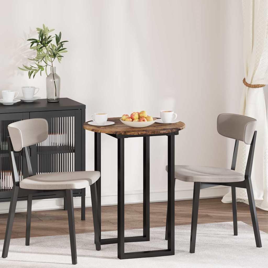 Runde Tischplatte Altholz 60 x 60 x 1,5 cm aus Holzwerkstoff für Außenbereich, minimalistisches Design für Terrasse und Garten, wetterfeste stabile Platte mit eleganter