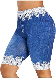Womens Jean Shorts Casual Denim Shorts Plus Size Stretchy Comfy Summer Hot Pants Knee Length Bermuda Short Jeans