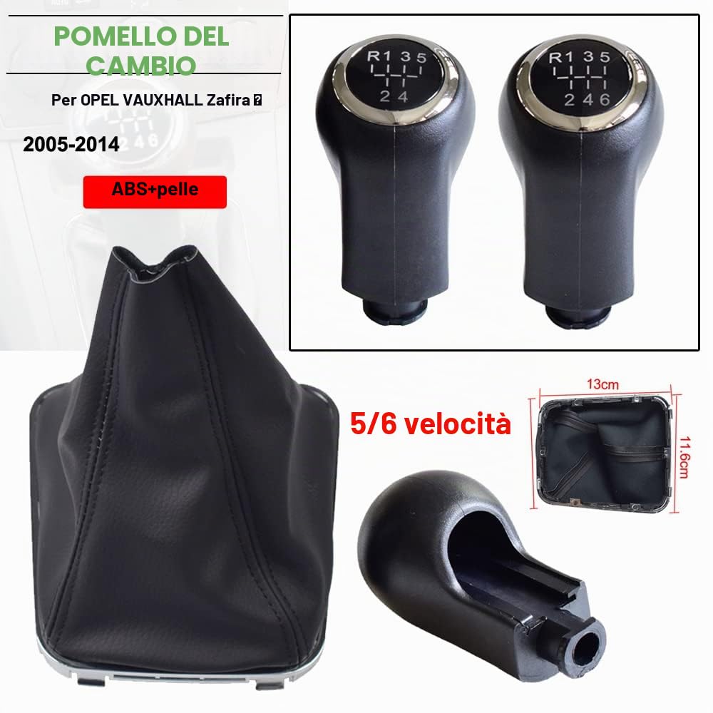 Per OPEL -Vauxhall -Zafira -B 2005 2006-2014 Pomello del cambio 6 marce Gioco R sulla parte superiore