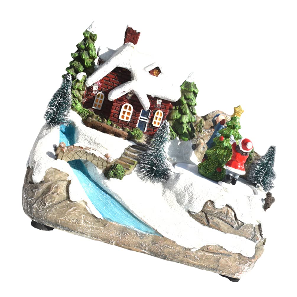 VOSAREA 1pc Creative Luminous Music House Decor Battery Xmas Ornament for Indoor Decoration for Christmas Festivals and Warm Ambiance Living Room Bedroom Office