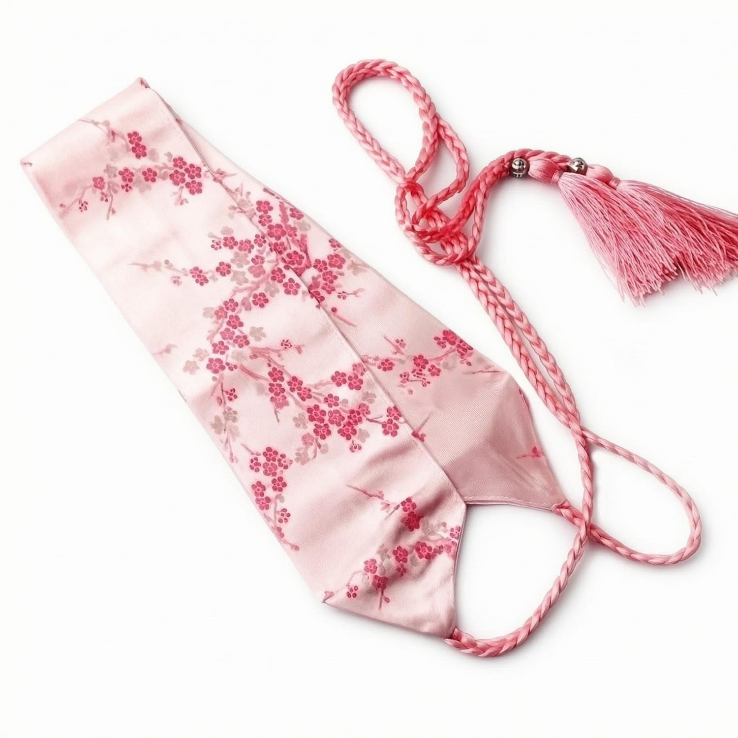 SNAPPSY Floral Embroidery Hanfu Waist Belt Silk-Like Embroidered Waist Sash Braided Ties Embroidered Sash, Pink-picture-49