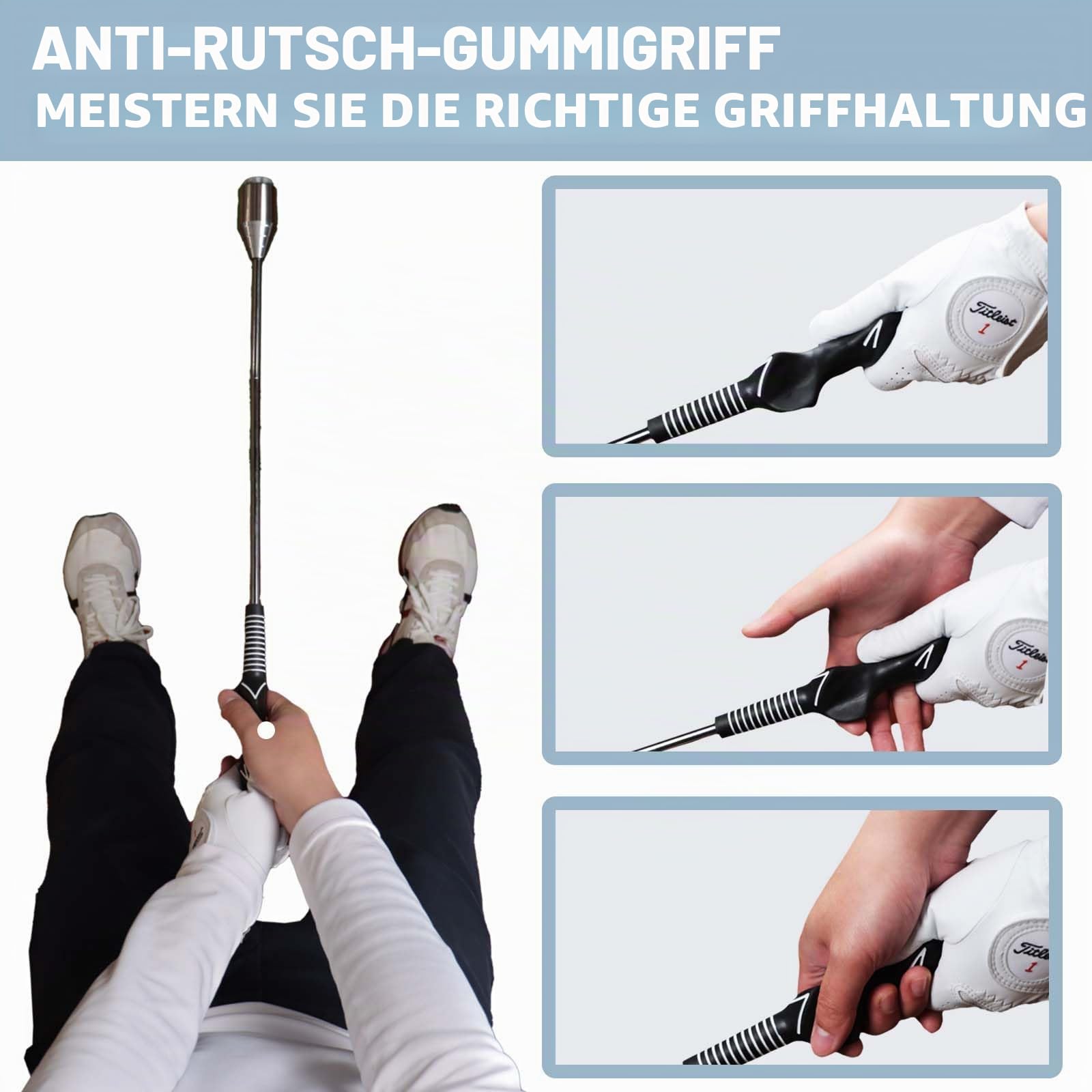 Golf Schwungtrainer, Golf-Grifftrainer zum Aufwärmen, Schwungtempo-Training – Beschwerter Golfschläger für das Training in der Halle, Golfzubehör für Rechtshänder zum Chippen
