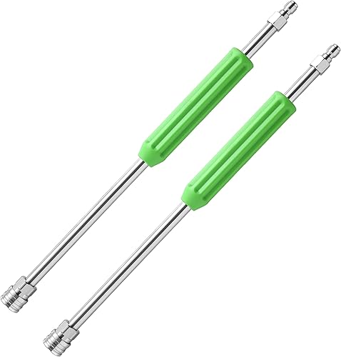 Miniatura 9 de RIDGE WASHER Varita de extensión para lavadora a presión, lanza de acero inoxidable de 17 pulgadas con cubierta protectora verde, conexión rápida de