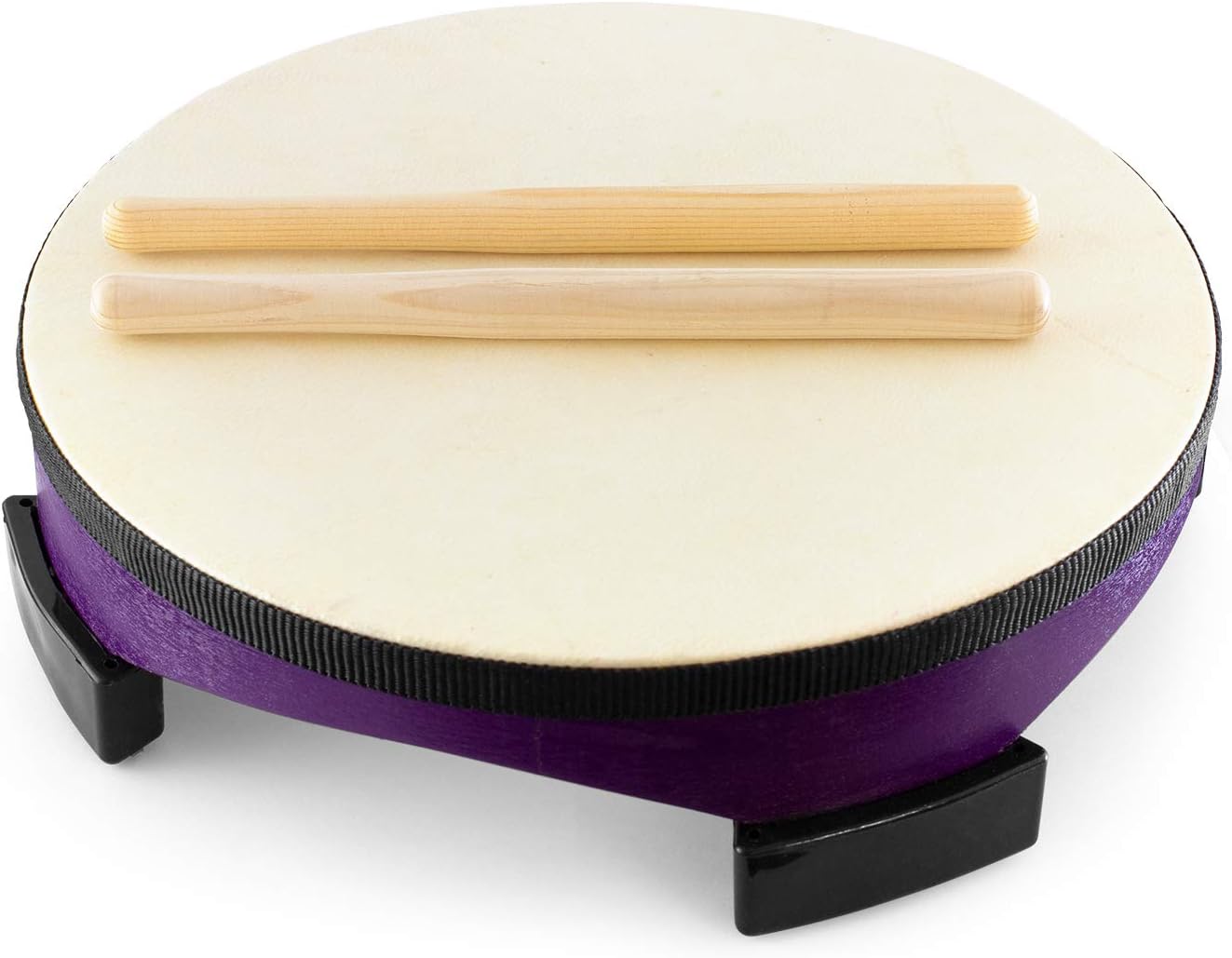FD-10, 10” Wooden Floor Drum, Childrens Percussion Instrument with Rubberised Feet and 2 Beaters, Ideal for SEN and School Environments
