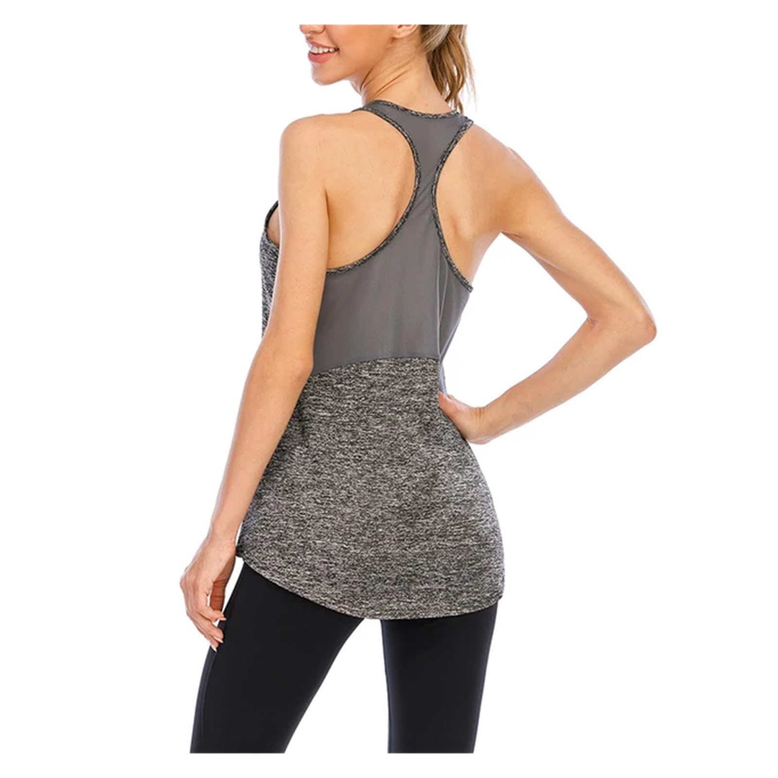 Canotte da Allenamento da Donna Top Sportivi da Donna Lettere Camicie Senza Maniche Senza Schienale Top da Yoga Canotte da Corsa Fitness Asciugatura Rapida(D,L)