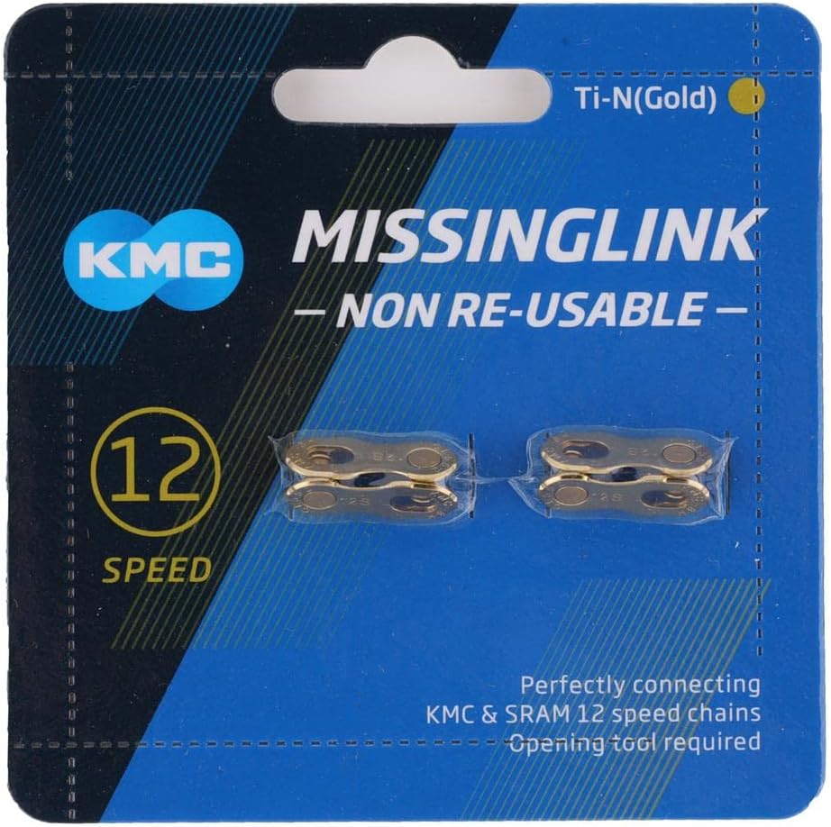 KMC Missing Link 12: for 12 Speed Chain, Silver, Perfectly Connecting KMC, SRAM, Shimano Chains, 2 Pack