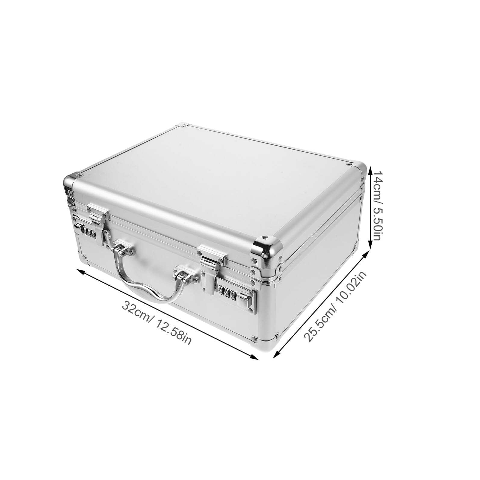 Caja de Medicamentos Portátil de Aluminio Mediana con Cerradura de Combinación, Gran Capacidad y Asa Resistente para Almacenamiento Seguro en Primeros Auxilios y Emergencias