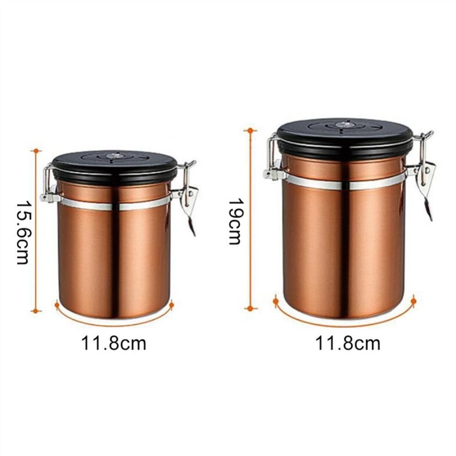 Puszka na kawę, hermetyczna puszka na kawę, 1,5/1,8 l, ziarna kawy, herbaty, herbaty, herbaty, kakao, zawór ze stali nierdzewnej, pojemnik do przechowywania ziaren kawy, proszku, herbaty