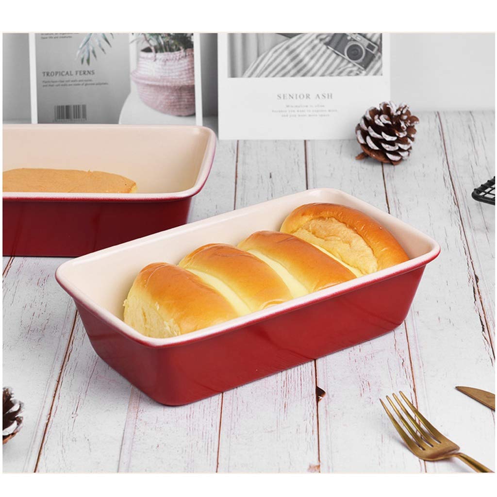 JJJ GCX- Molde para pasteles Molde para hornear Molde antiadherente para hornear Pan Rectangular chino Rojo 2 libras Horno Utensilios para hornear Hogar