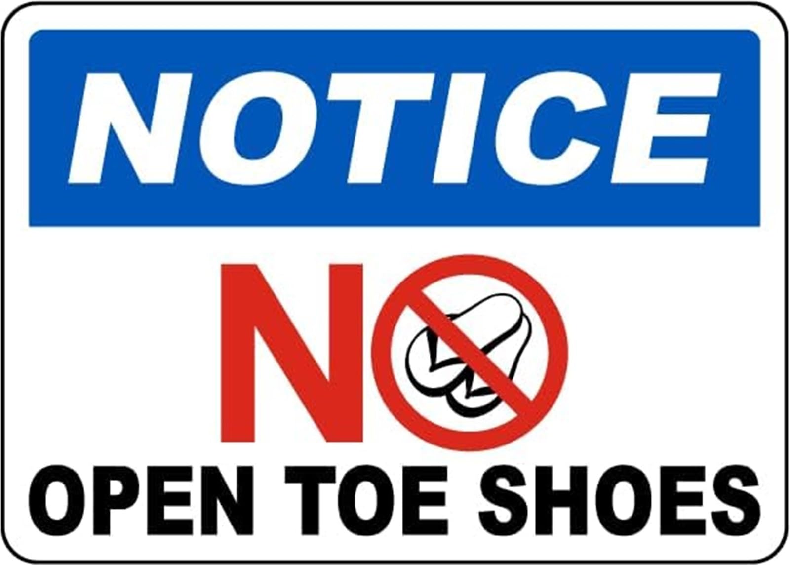 FNYUVNFAF Vintage Workshop Rules Sign No Open Toe Shoes Warning Aluminum Metal Plaque for Factory Garage Wall 8 X 12 in