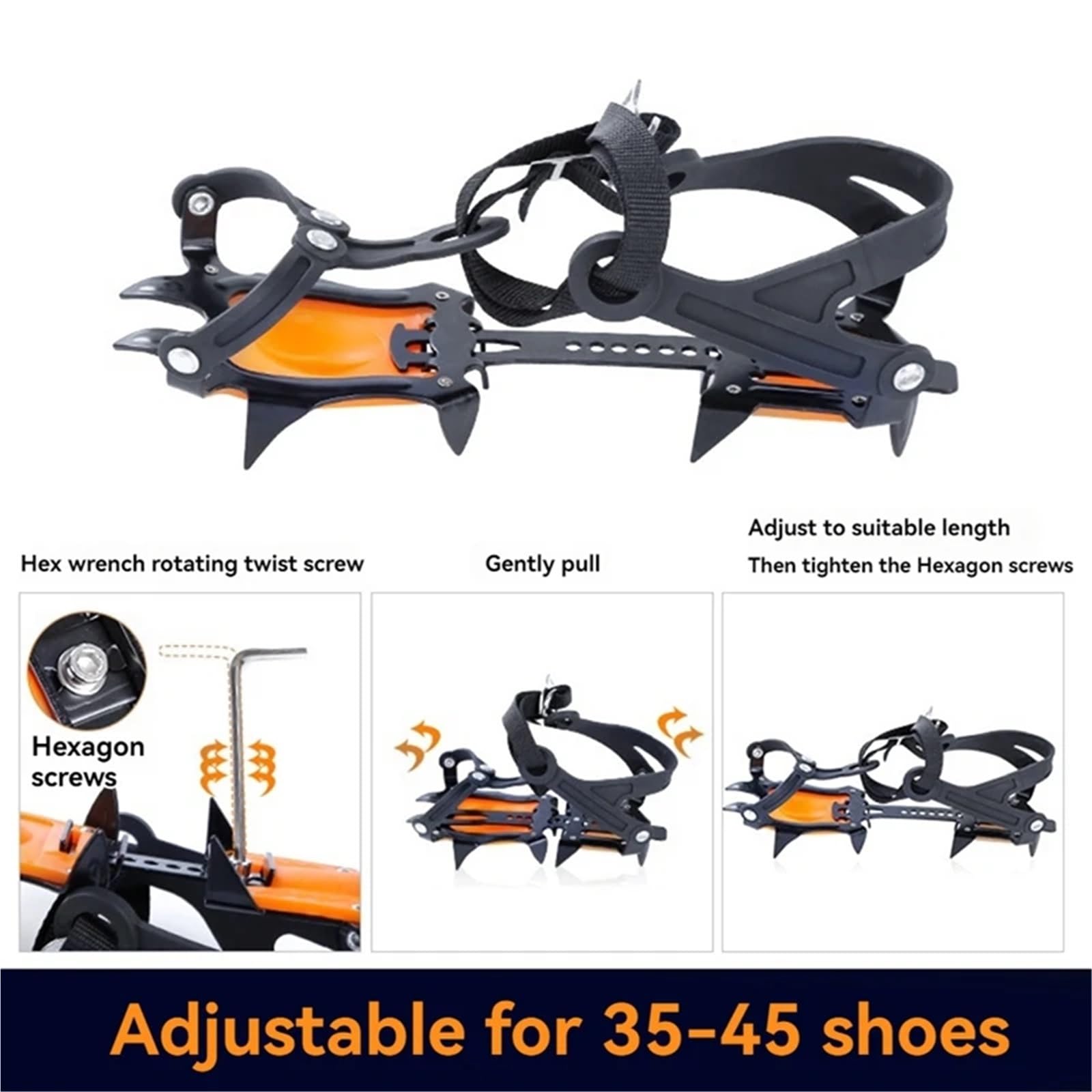 Crampons de Neige glacée à 12 Dents, antidérapants, Couvre-Chaussures, Crampons de Neige for Le Sport