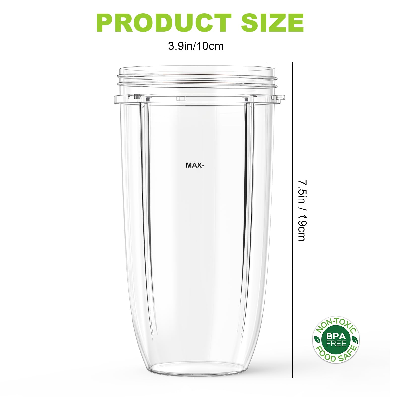Confezione da 2 Bicchieri da 32 oz di Ricambio per Nutribullet 600 W e 900 W, Compatibili con NutriBullet Lame dell'Estrattore