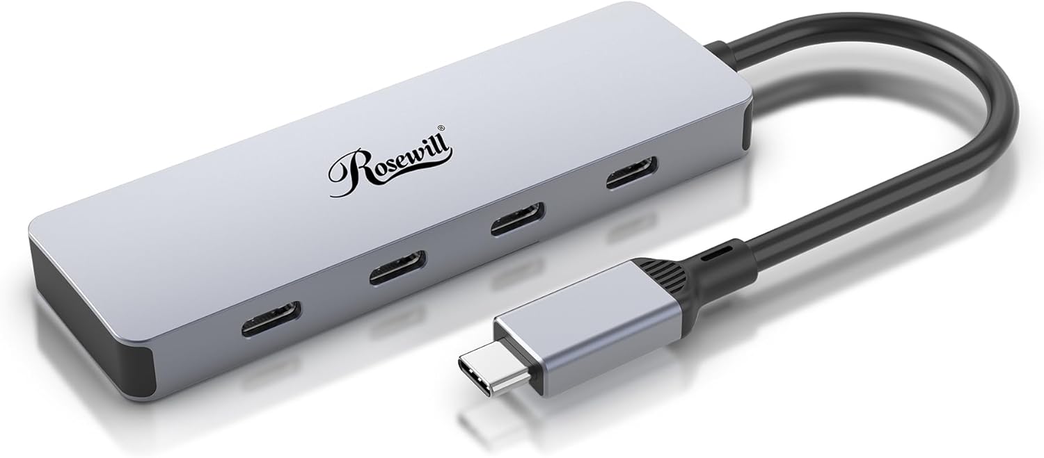 Rosewill 8-in-1 USB-C Hub with 4K HDMI 2.0, 10Gbps USB-A Ports for MacBook, Dell XPS, ThinkPad, HP Laptops – RHUB-M8