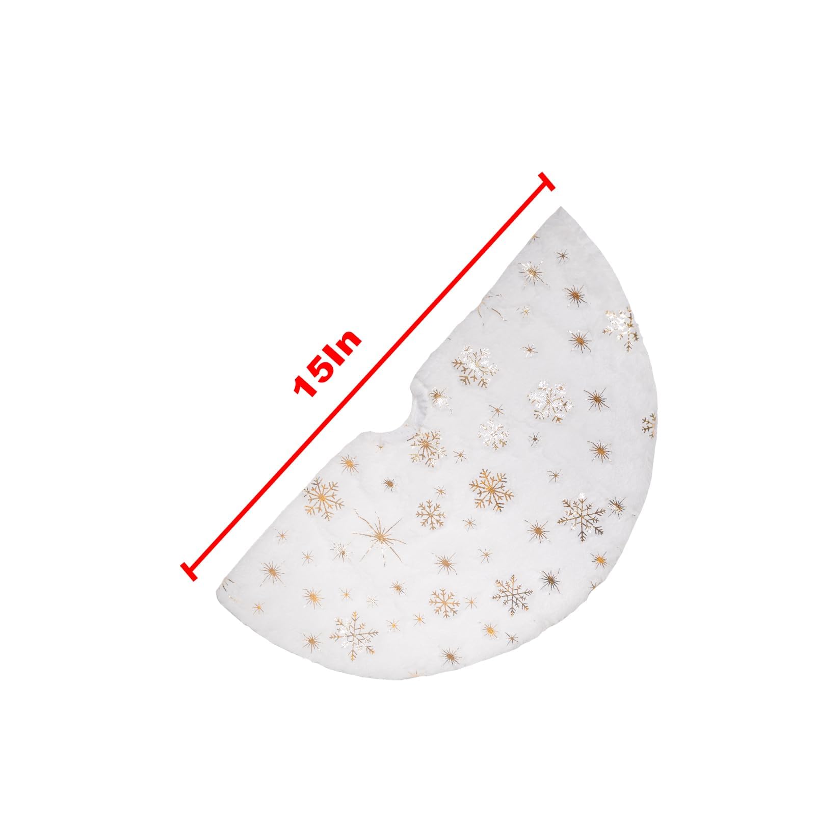 Faldón para Árbol de Navidad Pequeño, 38cm Mini Cubre Pie de Árbol, Felpa Falda Arbol, Base de árbol de Navidad Falda Redondas, para Mini Decoración del Arbol de Navideños (Blanco-E)
