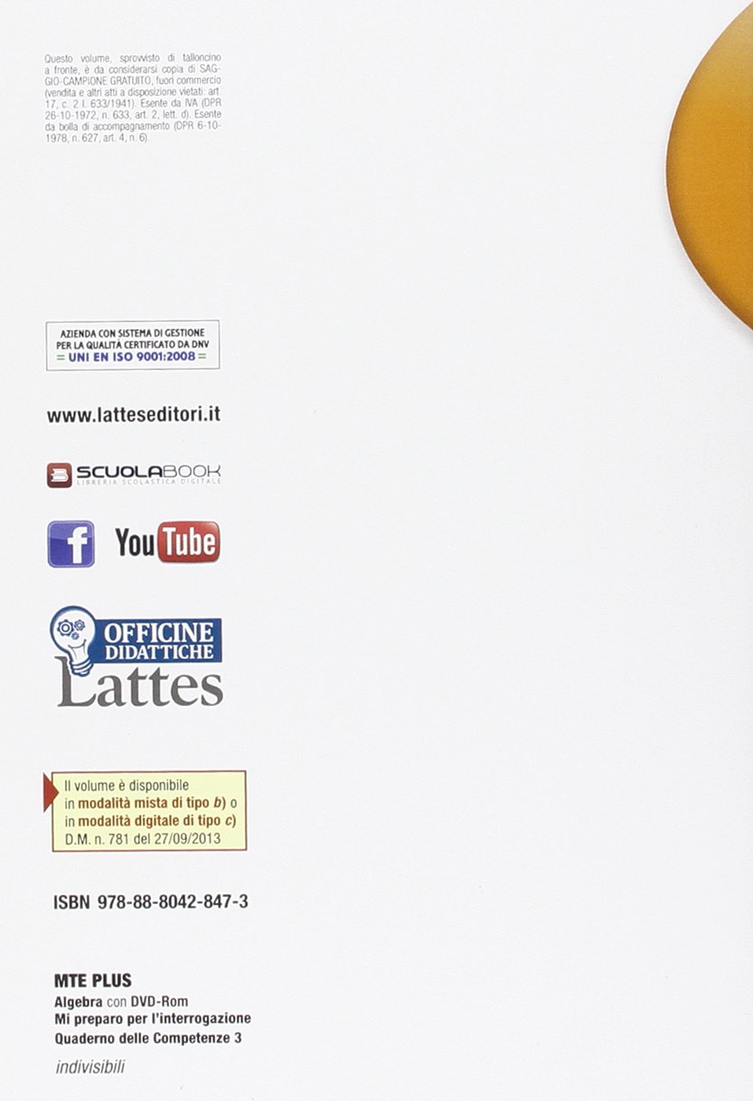 Matematica teoria esercizi. Plus. Per la Scuola media. Con DVD. Con e-book. Con espansione online. Algebra-Mi preparo per interrogazione-Quaderno competenze (Vol. 3)