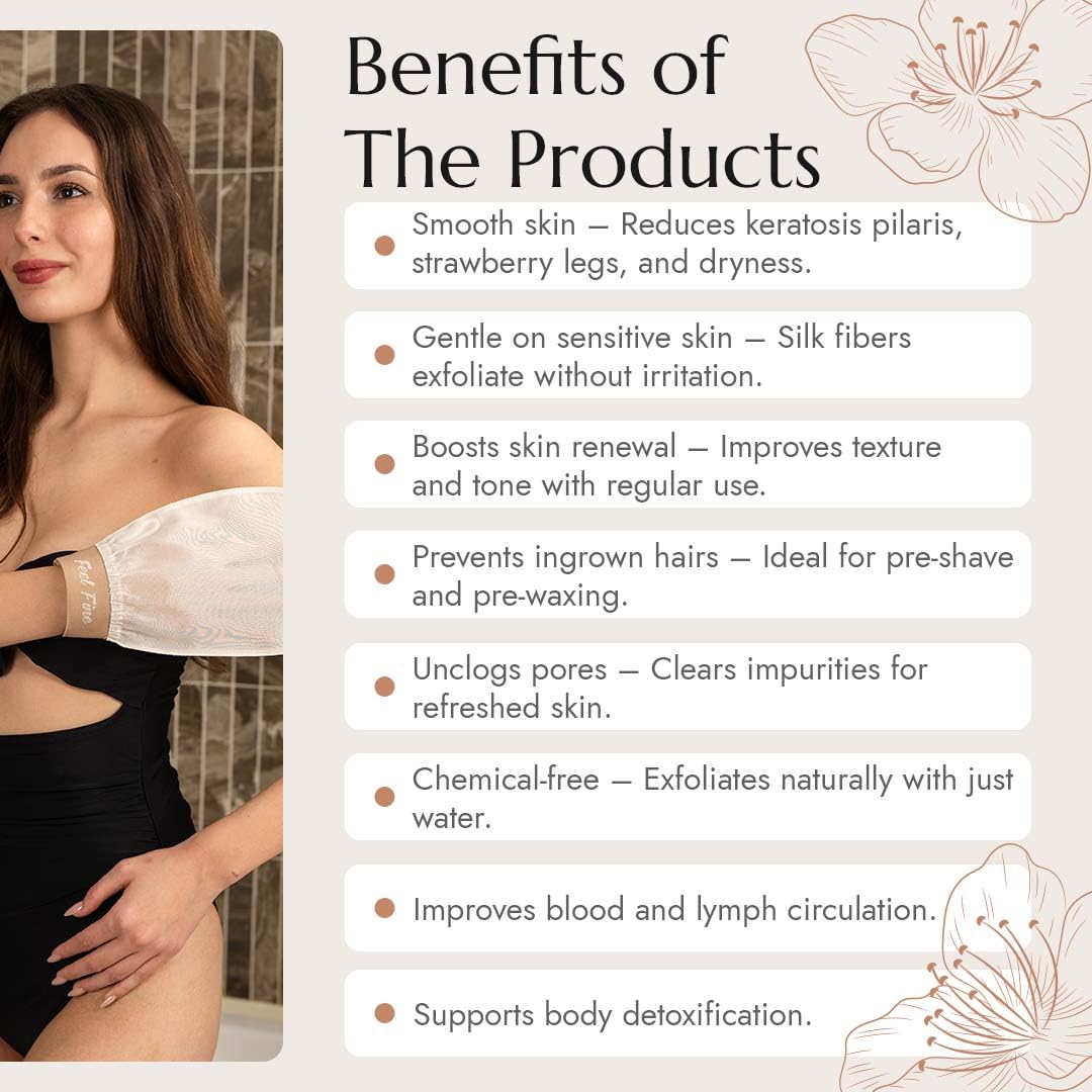 Feel Fine Set di Guanti Esfolianti Turchi in 100% Seta Vegetale Naturale – Kese Hammam per Scrub Corpo per Donna e Uomo, Perfetto per Doccia, Bagno e Spa (Rosa Chiaro)