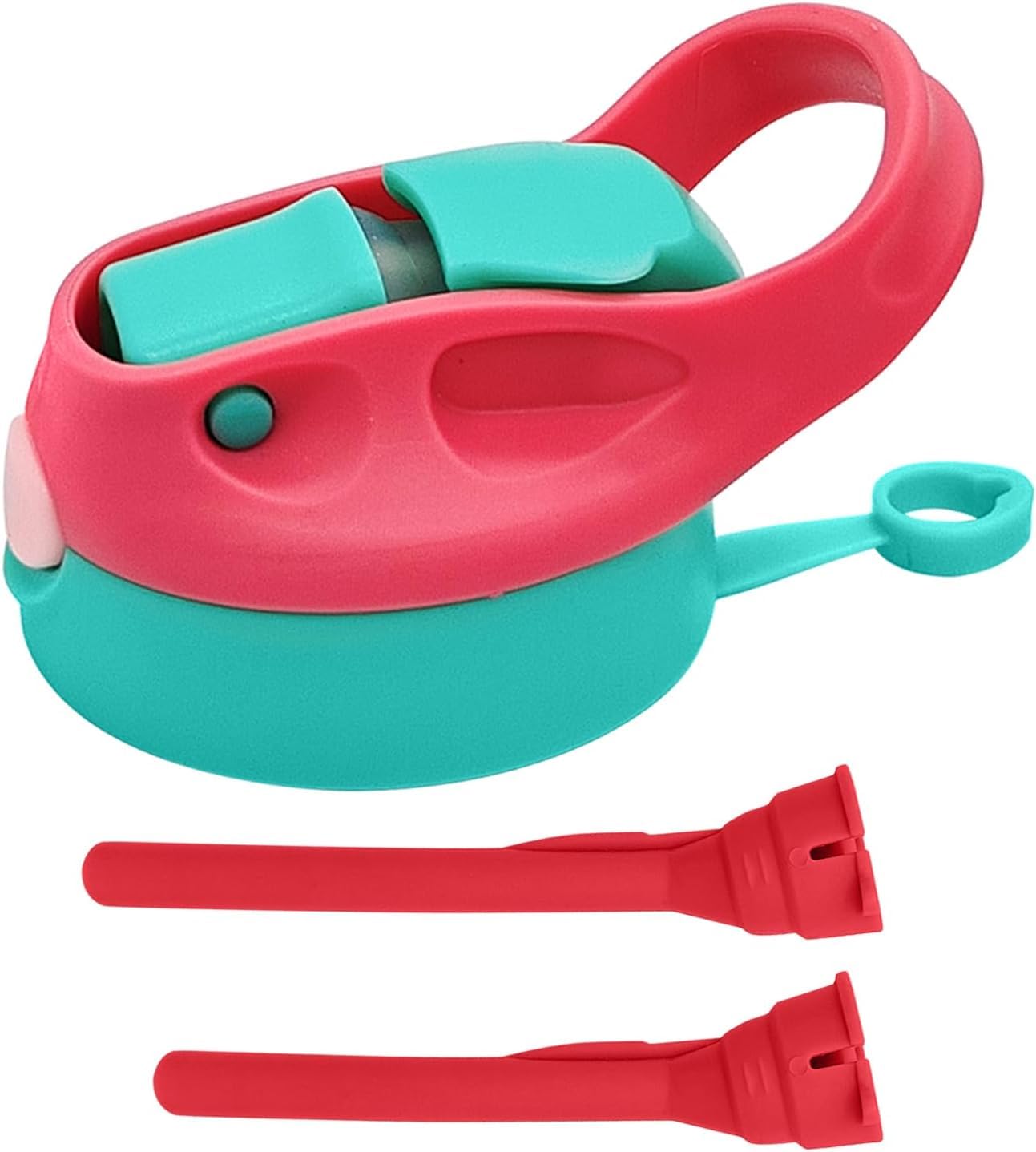 Amgkonp12oz Replacement Lid with 2 Straw for Kid Tumbler,1 PACK Leak-Proof and Spill-Proof Straw Lids for ZONEGRACE Mocaru,BPA Free,2.67IN-Rose