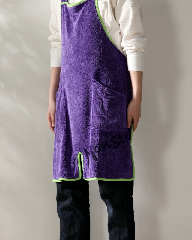 B02734 FU-ra ベルトエプロン オフホワイト×パープル ユニフォーム1.COM サービスユニフォームcom カジュアル ボンマックス