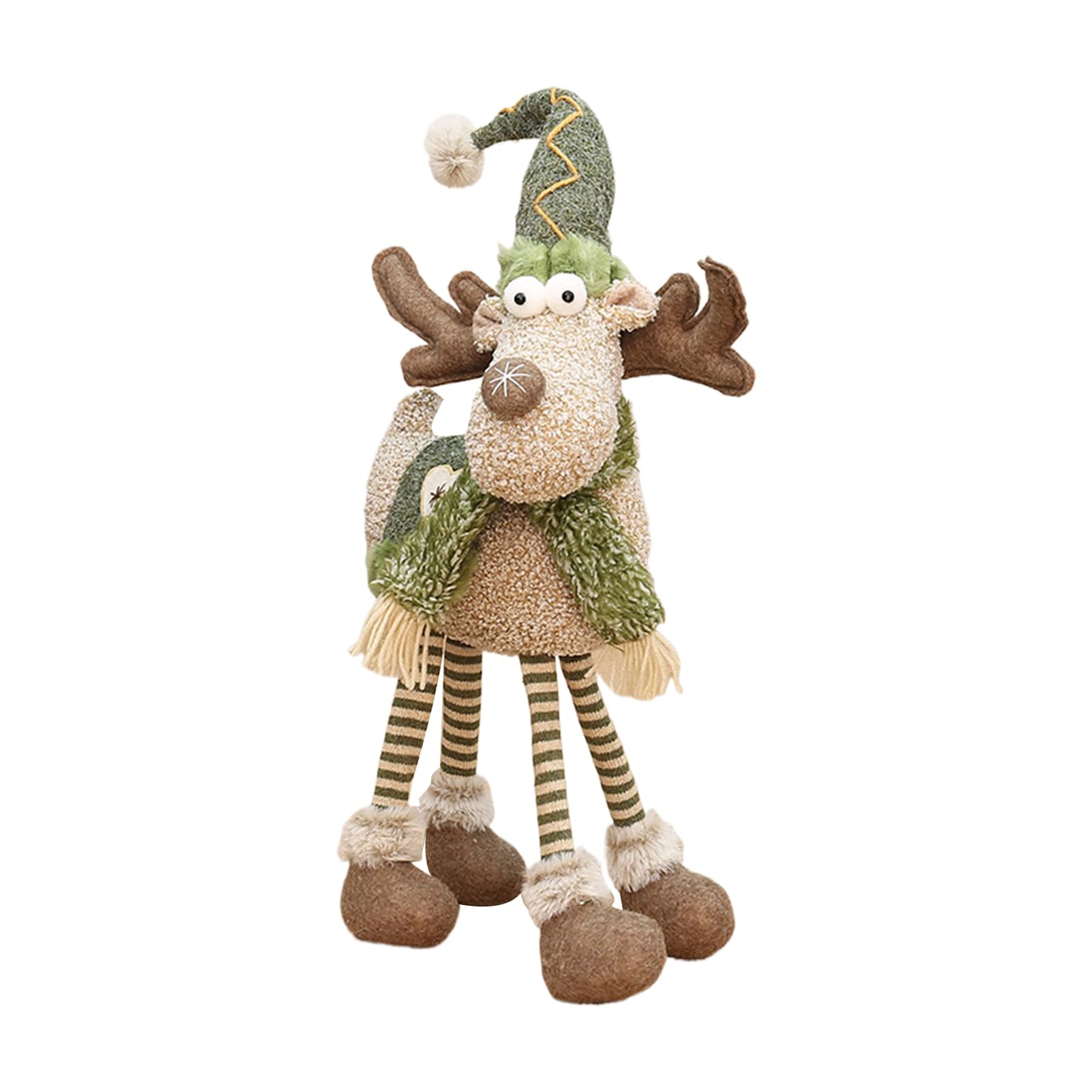 Décorations de renne en peluche : ornement élégant de Noël pour cheminée et salon