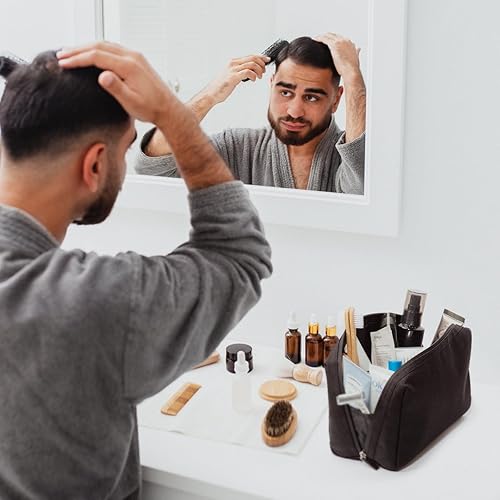 Miniatura 6 de FUNSEED Neceser de viaje para hombres y mujeres, organizador de afeitado portátil y duradero, kit de Dopp para artículos de tocador y accesorios de