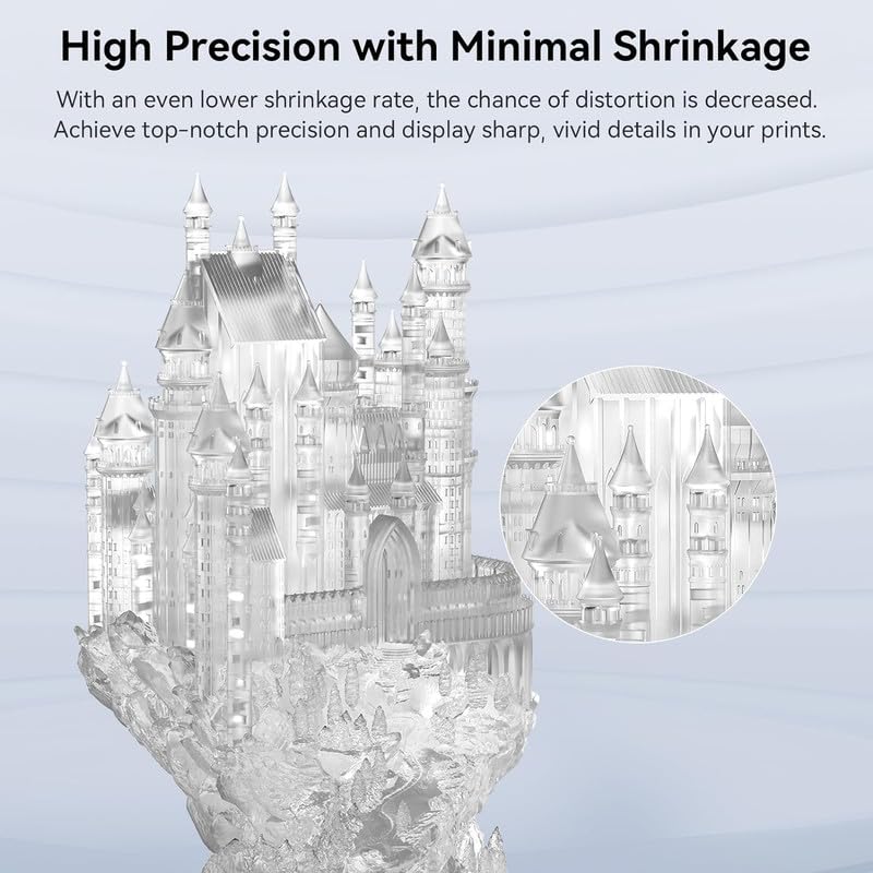 Image of 3IDEA 3D Printer UV Resin, Upgraded 8K Standard V2, Enhanced Toughness & Low Odor for LCD /DLP Printers, Clear, 1kg