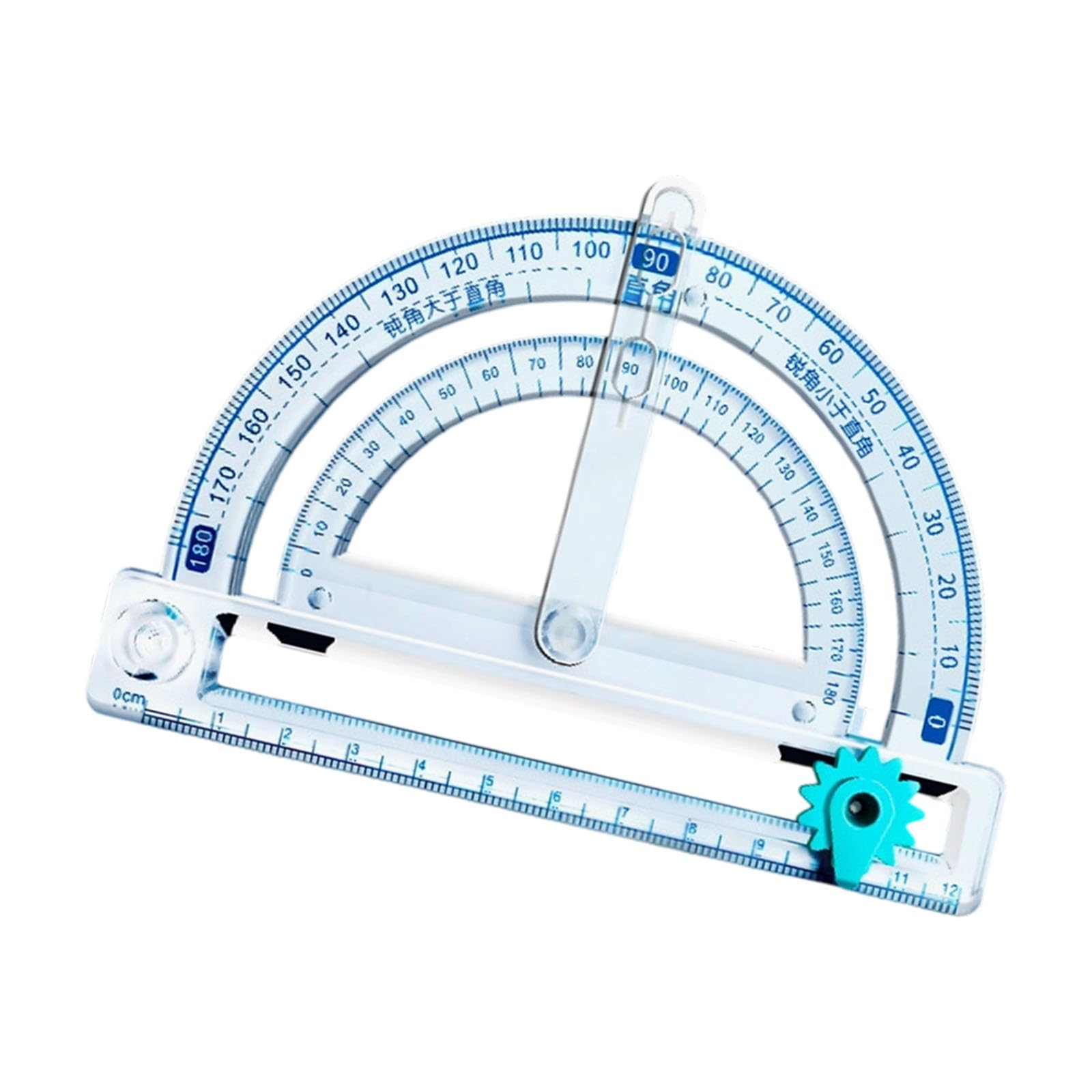 Multifunctional 4 in 1 Protractor with Circular Drawing Tool Angles Measurement Ruler for Engineering Geometry Drafting Student Geometry Tool