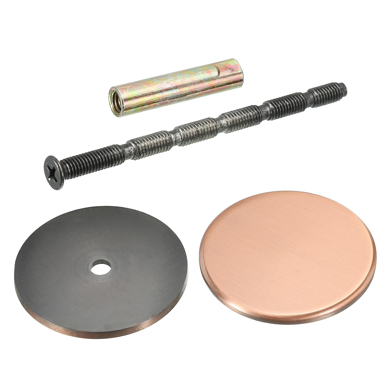 PATIKIL Door Knob Hole Cover Plate, 2 3/16" Dia. Deadbolt Cover Plate Door Hole Filler Plate for 1 3/8" to 1 3/4" Holes, Red Bronze - Image 4
