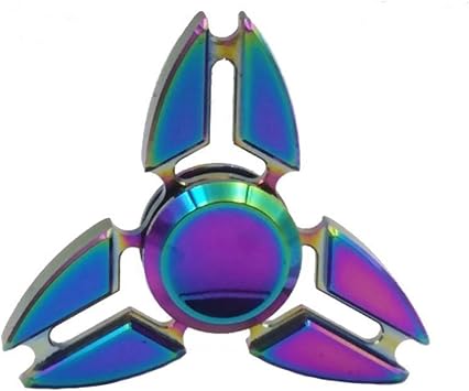 Metal Rainbow Fidget Spinner Toys,Hand Spinners Toy Can Spin 1-3 Min Stress Reducer High Speed Bearing for Adult Children,Office Desk Gadget,Outdoor