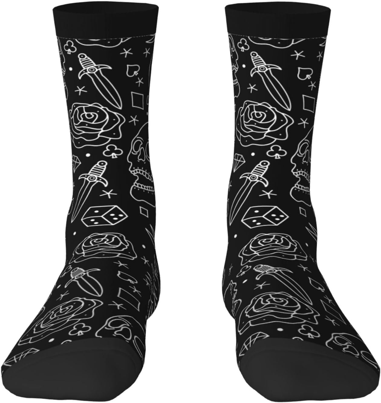 Tattoo Old School Crew Socks For Men'S & Women'S Wicking Socks Creative Elastic Sports Sock