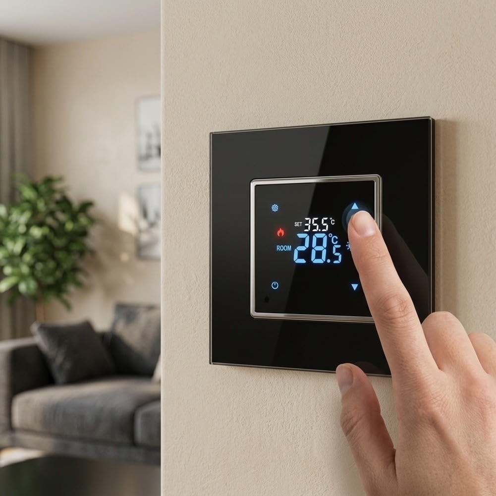 Thermostat Connecté WiFi pour Plancher Chauffant Électrique - Programmable 7 Jours Tactile Compatible pour alexa Google Home 16A(Electric Floor)