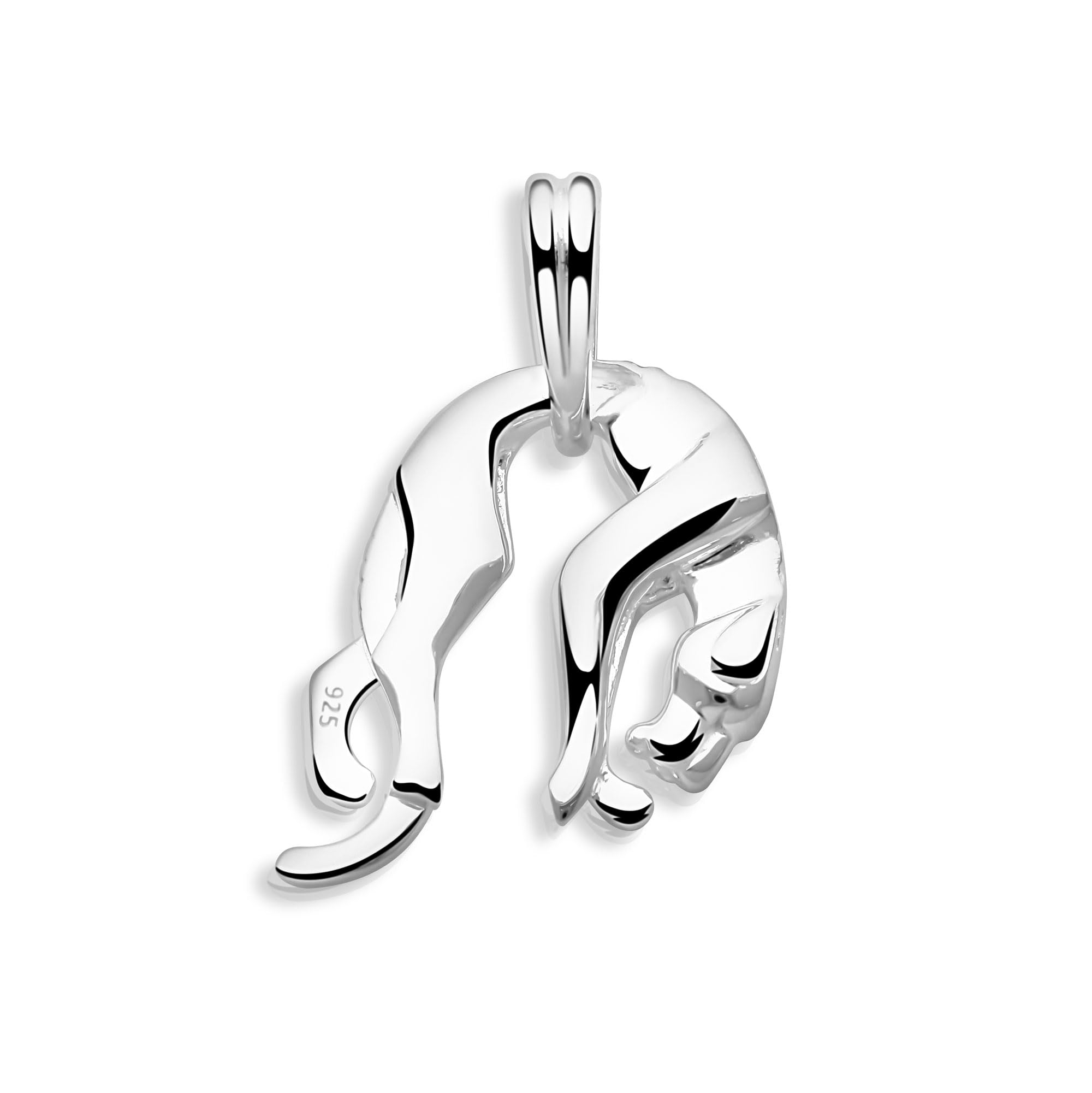 Panther Anhänger Klein Massiv 925 Sterling Silber Puma Poliert für Herren und Damen