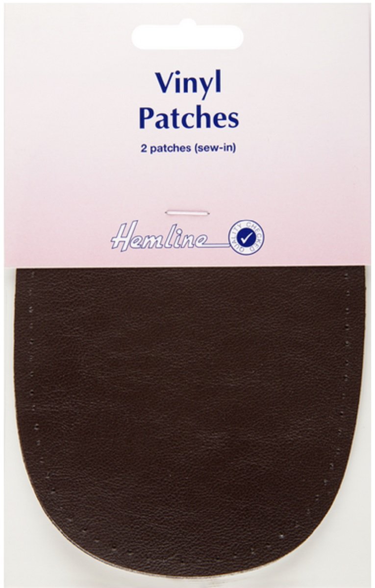 Hemline Vinyl Patches - Sew In - Brown H699