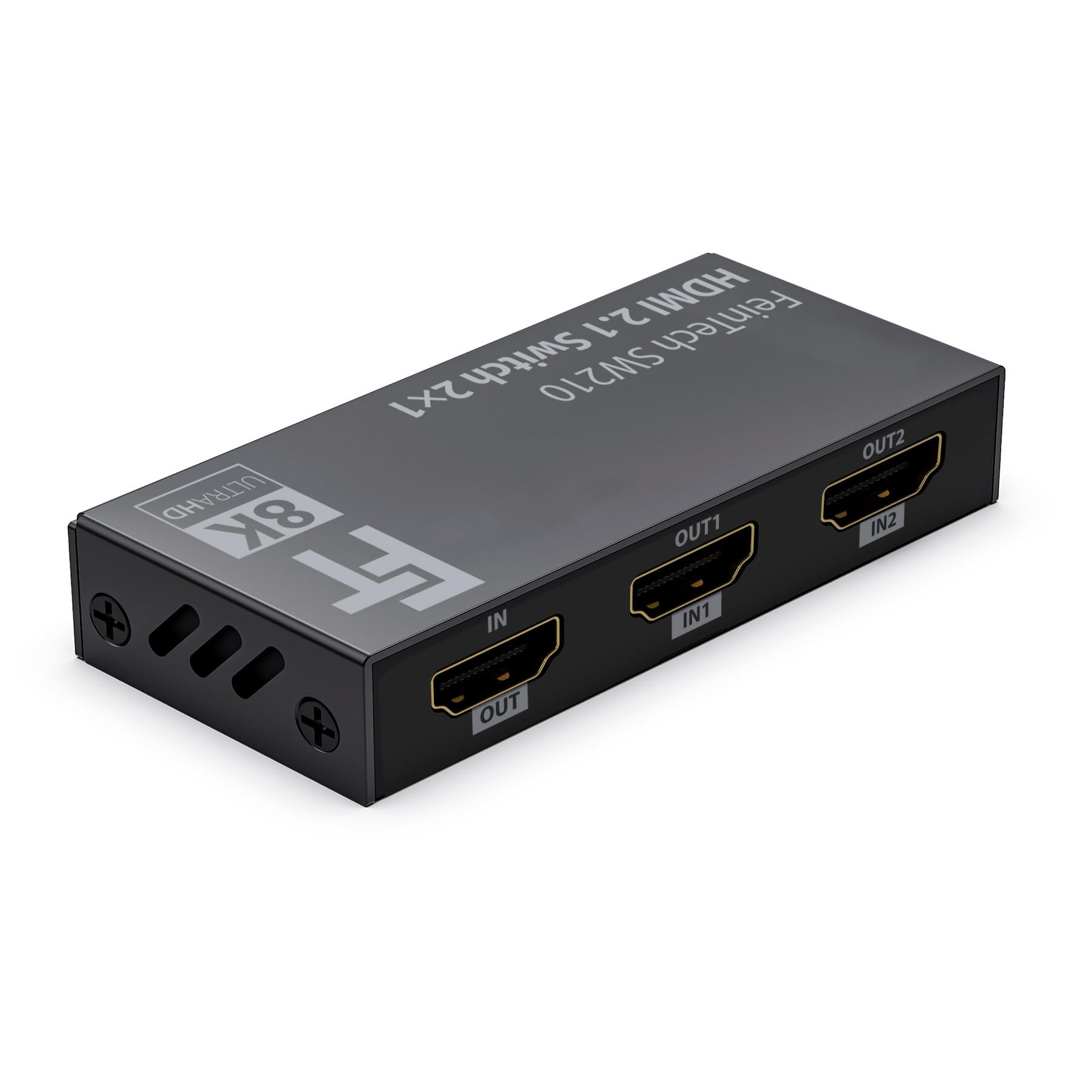 FeinTech SW210 Commutateur HDMI 2.1 Switch 4k 120Hz 2 in 1 Out ou 1 in 2 Out Bi-Directionnel, 8K, 48Gbps, Splitter Distributor, Supporte HDR, VRR, ALLM et Dolby Vision, HDCP 2.2 & 2.3
